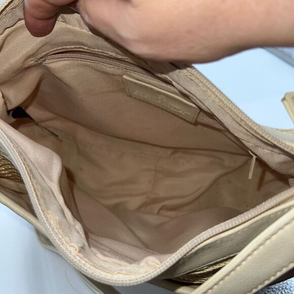 Etienne Aigner Vintage Cream Basket Weave Straw Handbag Neutral Purse - Picture 8 of 12